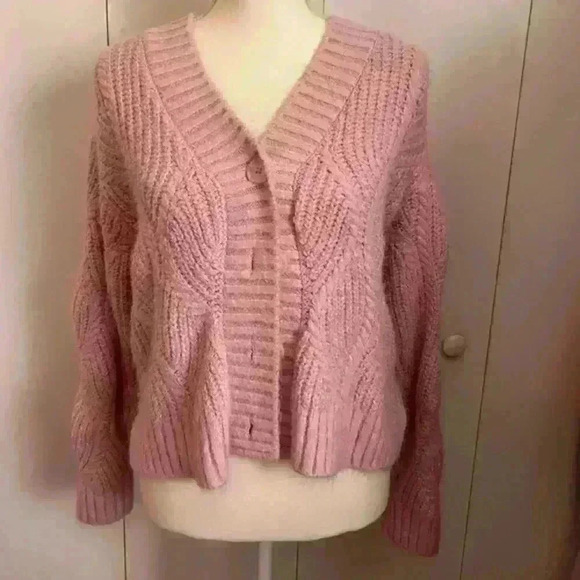 Pink universal thread sweater top cradigan - Picture 1 of 11